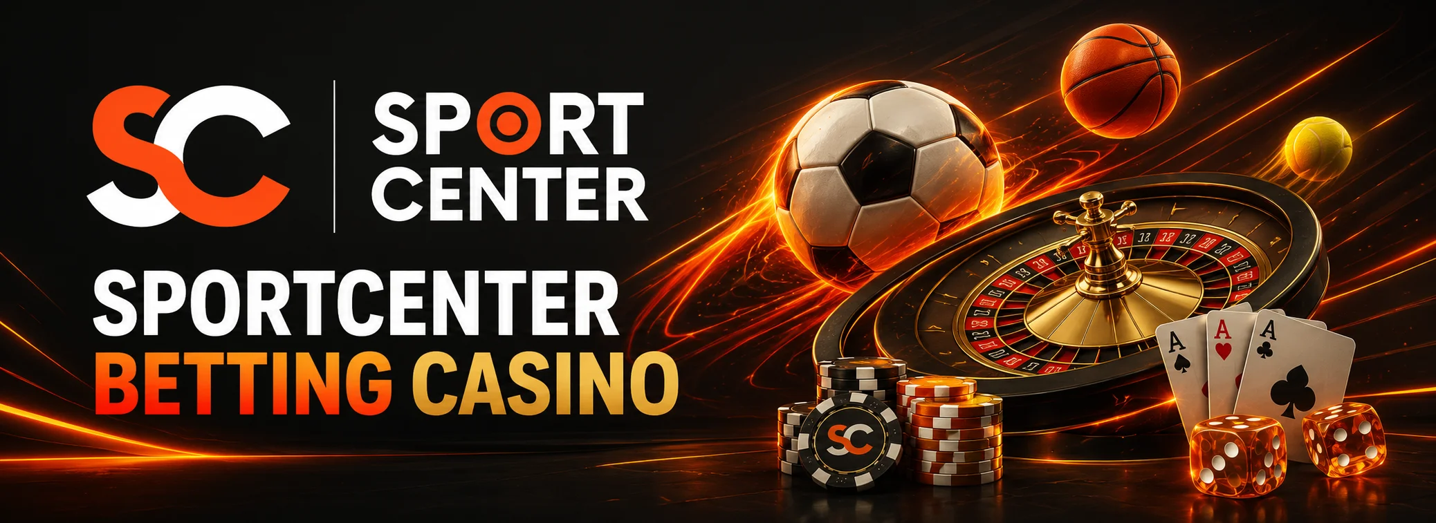 Sportcenter Betting Casino Banner mit Willkommensbonus 100 Prozent bis 1.000 Euro und 50 Freispielen